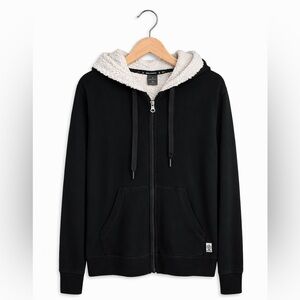 Free Country Sherpa Lined Hoodie Medium Black